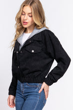 Load image into Gallery viewer, Corduroy Long Sleeve Hoodie Jacket
