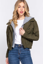 Load image into Gallery viewer, Corduroy Long Sleeve Hoodie Jacket
