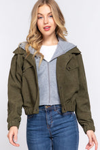 Load image into Gallery viewer, Corduroy Long Sleeve Hoodie Jacket
