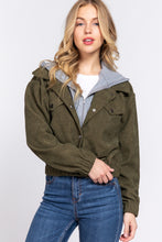 Load image into Gallery viewer, Corduroy Long Sleeve Hoodie Jacket
