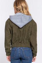 Load image into Gallery viewer, Corduroy Long Sleeve Hoodie Jacket
