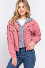 Load image into Gallery viewer, Corduroy Long Sleeve Hoodie Jacket
