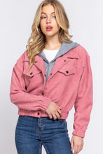 Load image into Gallery viewer, Corduroy Long Sleeve Hoodie Jacket
