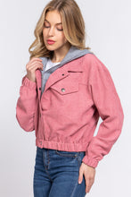 Load image into Gallery viewer, Corduroy Long Sleeve Hoodie Jacket
