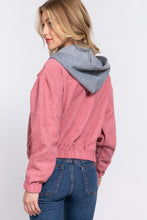 Load image into Gallery viewer, Corduroy Long Sleeve Hoodie Jacket
