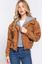 Load image into Gallery viewer, Corduroy Long Sleeve Hoodie Jacket
