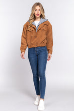 Load image into Gallery viewer, Corduroy Long Sleeve Hoodie Jacket
