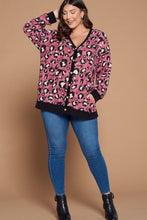 Load image into Gallery viewer, Plus Size Cozy Animal Print Button Up Cardigan
