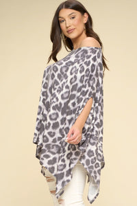 Animal Printed Rayon Poncho