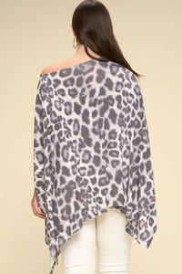 Animal Printed Rayon Poncho