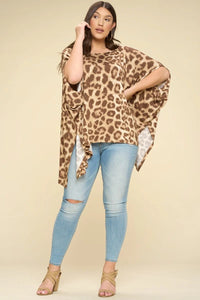 Animal Printed Rayon Poncho