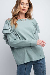 Double Ruffle Sleeve Top