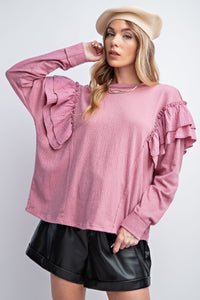 Double Ruffle Sleeve Top