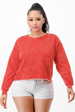 Load image into Gallery viewer, Mineral Washed French Terry Crop Sweatshirt
