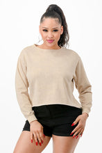 Load image into Gallery viewer, Mineral Washed French Terry Crop Sweatshirt
