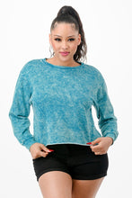 Load image into Gallery viewer, Mineral Washed French Terry Crop Sweatshirt
