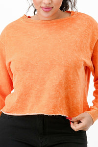 Mineral Washed French Terry Crop Sweatshirt