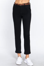 Load image into Gallery viewer, Cotton-Spandex Twill Belted Long Pants
