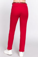 Load image into Gallery viewer, Cotton-Spandex Twill Belted Long Pants
