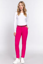 Load image into Gallery viewer, Cotton-Spandex Twill Belted Long Pants
