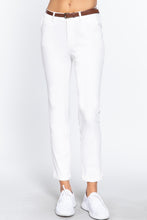 Load image into Gallery viewer, Cotton-Spandex Twill Belted Long Pants
