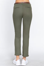 Load image into Gallery viewer, Cotton-Spandex Twill Belted Long Pants
