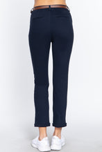 Load image into Gallery viewer, Cotton-Spandex Twill Belted Long Pants
