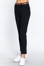 Load image into Gallery viewer, Cotton-Spandex Twill Belted Long Pants
