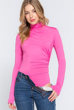 Load image into Gallery viewer, Long Sleeve High Neck Shirring Detail Knit Bodysuit
