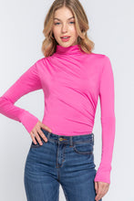 Load image into Gallery viewer, Long Sleeve High Neck Shirring Detail Knit Bodysuit
