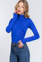 Load image into Gallery viewer, Long Sleeve High Neck Shirring Detail Knit Bodysuit
