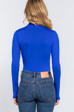 Load image into Gallery viewer, Long Sleeve High Neck Shirring Detail Knit Bodysuit
