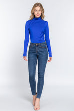 Load image into Gallery viewer, Long Sleeve High Neck Shirring Detail Knit Bodysuit
