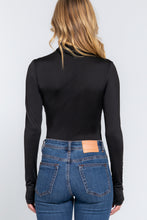 Load image into Gallery viewer, Long Sleeve High Neck Shirring Detail Knit Bodysuit
