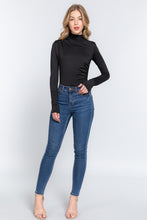 Load image into Gallery viewer, Long Sleeve High Neck Shirring Detail Knit Bodysuit
