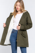 Load image into Gallery viewer, Fleece Lined Fur Hoodie Utility Jacket
