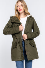 Load image into Gallery viewer, Fleece Lined Fur Hoodie Utility Jacket
