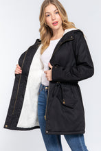 Load image into Gallery viewer, Fleece Lined Fur Hoodie Utility Jacket
