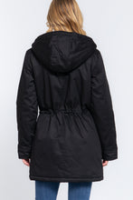 Load image into Gallery viewer, Fleece Lined Fur Hoodie Utility Jacket
