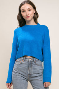 Wool Blend Cropped Sweater Top