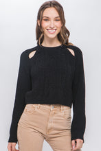 Load image into Gallery viewer, Knit Pullover Sweater With Cutout Shoulder Detail
