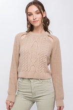 Load image into Gallery viewer, Knit Pullover Sweater With Cutout Shoulder Detail
