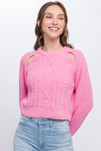 Load image into Gallery viewer, Knit Pullover Sweater With Cutout Shoulder Detail
