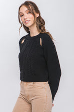 Load image into Gallery viewer, Knit Pullover Sweater With Cutout Shoulder Detail
