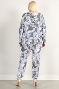 Tie-Dye Print Pullover Hoodie And Sweatpants