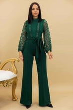 Load image into Gallery viewer, Crochet Sheer Mesh Sequined Polka Dot Jumpsuit
