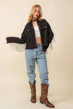 Load image into Gallery viewer, Howdy Sequin Fringe And Star Patches Jacket
