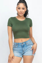 Load image into Gallery viewer, Short Sleeve Roundneck Crop Top
