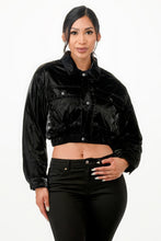 Load image into Gallery viewer, Shiny Puffer Bomber Jacket
