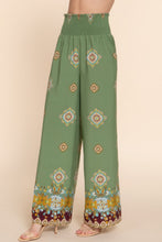 Load image into Gallery viewer, Wide Leg Border Print Woven Pants
